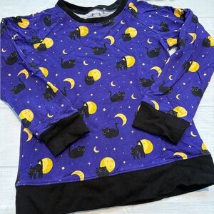 Popoki kids Sweatshirt with Cat and Moon Design size 5-6